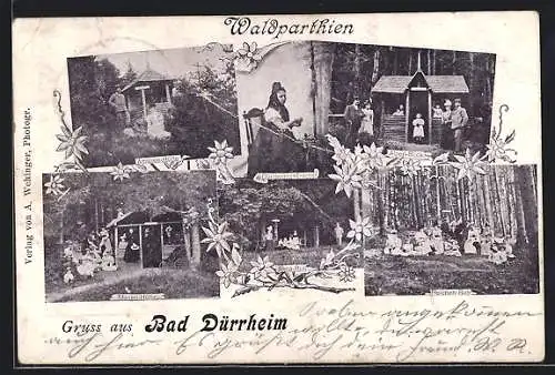 AK Bad Dürrheim, Waldpartien: Amalien-Hütte, Marien-Hütte und Anna-Ruh