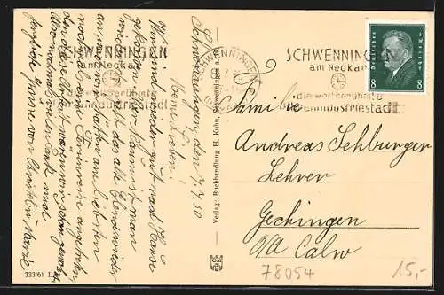 AK Schwenningen a. N., Partie beim Postamt