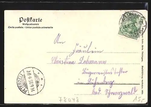 AK Villingen / Baden, Strassenpartie mit Material- & Farbwarengeschäft