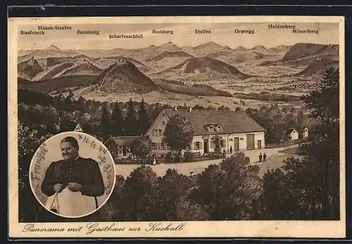AK Donzdorf, Panorama mit Gasthaus zur Kuchall