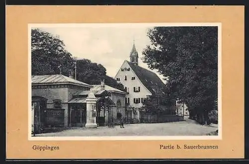 AK Göppingen, Strassenpartie b. Sauerbrunnen