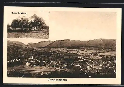 AK Unterlenningen, Ruine Sulzburg, Panorama