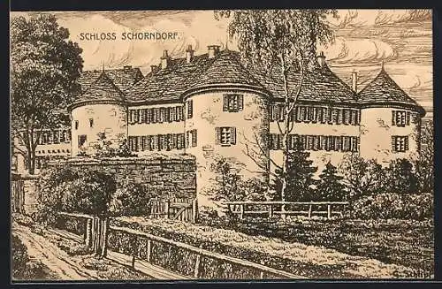 Künstler-AK Schorndorf / Württ., Schloss Schorndorf