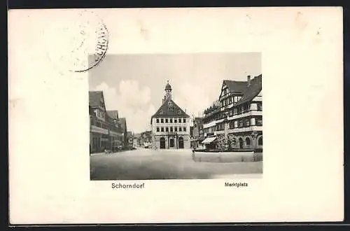 AK Schorndorf / Württ., Marktplatz mit Brunnen