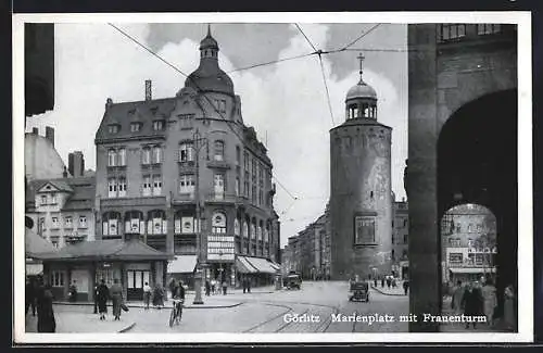 AK Görlitz, Marienplatz mit Frauenturm