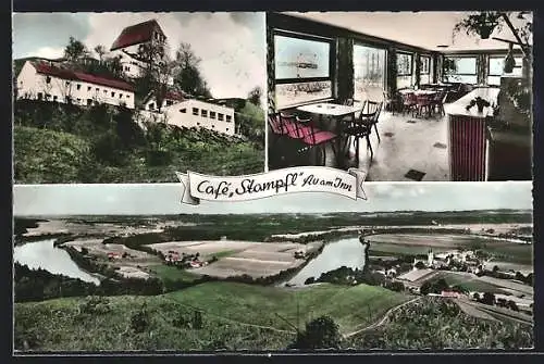 AK Au am Inn, Cafe Stampfl, Innenansicht, Panorama