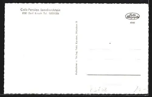 AK Kreuth / Wildbad, Cafe-Pension Leonhardstein