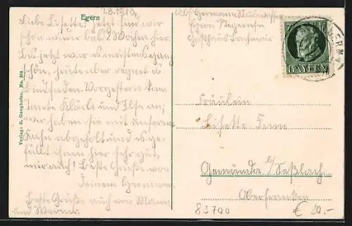 AK Egern, Ortsansicht mit Uferpartie