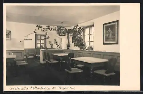 AK Kaltenbrunn am Tegernsee, Gaststätte Kaltenbrunn, Innenansicht