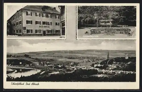 AK Bad Abbach, Totalansicht, Bad Hotel, Schwefelquelle