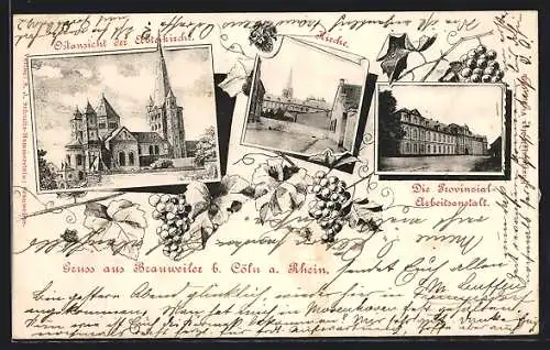 AK Brauweiler b. Köln, Die Provinzial-Arbeitsanstalt, Kirche, Ostansicht der Abteikirche
