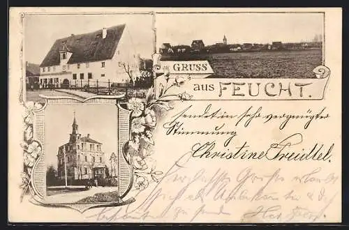 AK Feucht, Gasthaus, Gebäudeansicht, Teilansicht