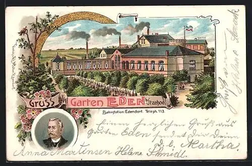 Lithographie Itzehoe, Gasthaus zum Garten Eden