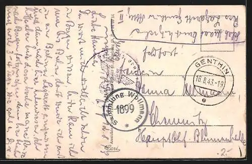 AK Genthin, Mühlenstrasse mit Geschäften