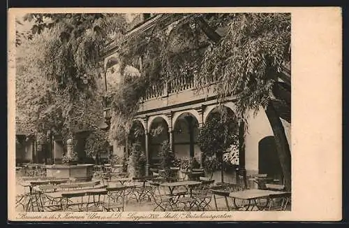 AK Ulm / D., Brauerei und Gasthaus Zu den 3 Kannen, Bräuhausgarten