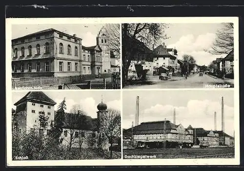 AK Neufahrn / Ndb., Hauptstrasse, Schloss, Dachziegelwerk