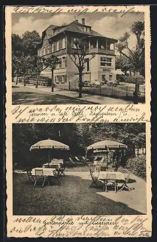 AK Königstein /Ts., Pension und Café Oettl mit Garten und Liegewiese