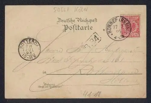 Vorläufer-Lithographie Rheindampfer Elsa in voller Fahrt, 1895