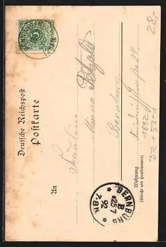 Vorläufer-AK Questenberg / Südharz, 1892, Panoramablick auf den Ort