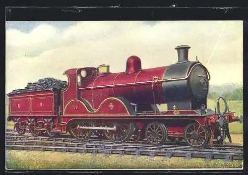 Künstler-AK TC 53 Midland Rly., Type 4-4-0 Engine No. 14