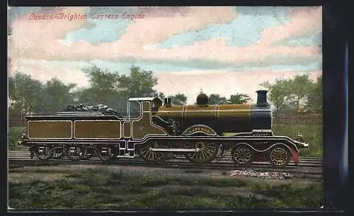 AK englische Eisenbahn, London-Brighton Express Engine Emperor