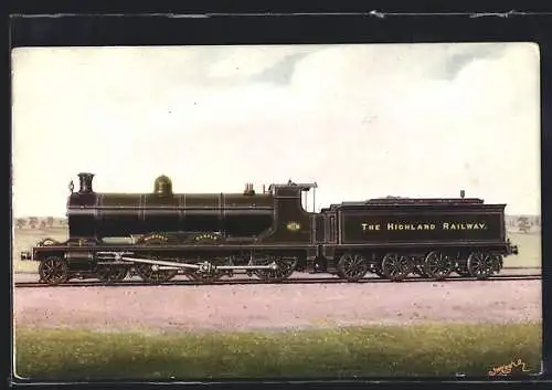 AK Lokomotive No. 145 Murthly Castle, The Highland Railway, englische Eisenbahn