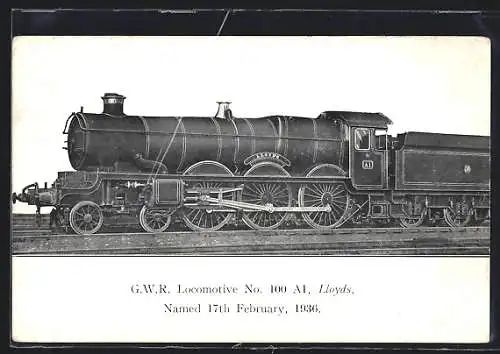 AK GWR Locomotive No. 100 A1, Lloyd`s