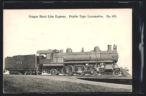 AK Oregon Short Line Express, Prairie Type Locomotive, No. 875