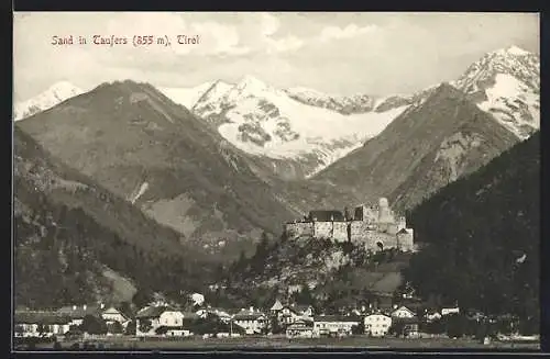 AK Sand in Taufers, Ortspartie vor Bergpanorama