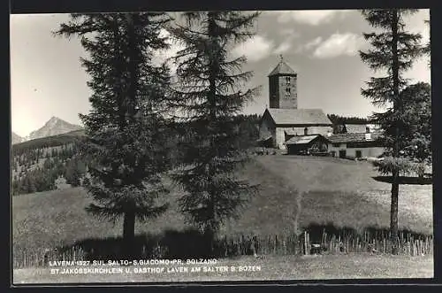 AK Salten b. Bozen, St. Jakobskirchlein und Gasthaus Laven