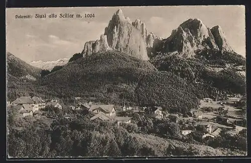 AK Siusi allo Sciliar, Ortsansicht aus der Vogelschau