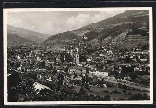 AK Brixen, Ortsansicht mit Kirche aus der Vogelschau