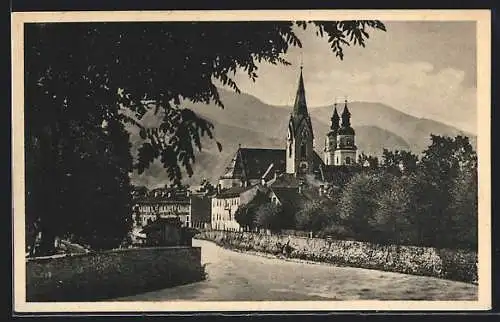 AK Bressanone, Strassenpartie mit Blick auf Kirche