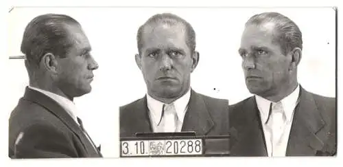 Fotografie Polizeifoto / Mugshot, Paul Raufler, festgenommen 1951 in Wien