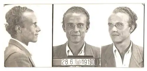 Fotografie Polizeifoto / Mugshot, Otto Mohner, festgenommen 1951 in Wien
