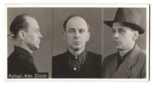 Fotografie Polizeifoto / Mugshot, Anton Fux, Kasseneinbercher, festgenommen in Zürich, Polizei-Kdo