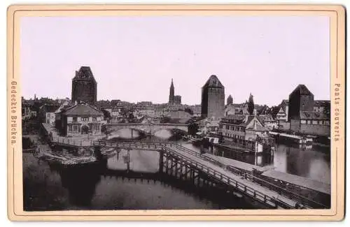 Fotografie unbekannter Fotograf, Ansicht Strassburg i. Els., Ponts couverts, Gedeckte Brücke
