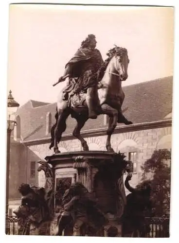 Fotografie F. Albert, Berlin, Ansicht Berlin, Denkmal des grosse Kurfürsten, Trockenstempel