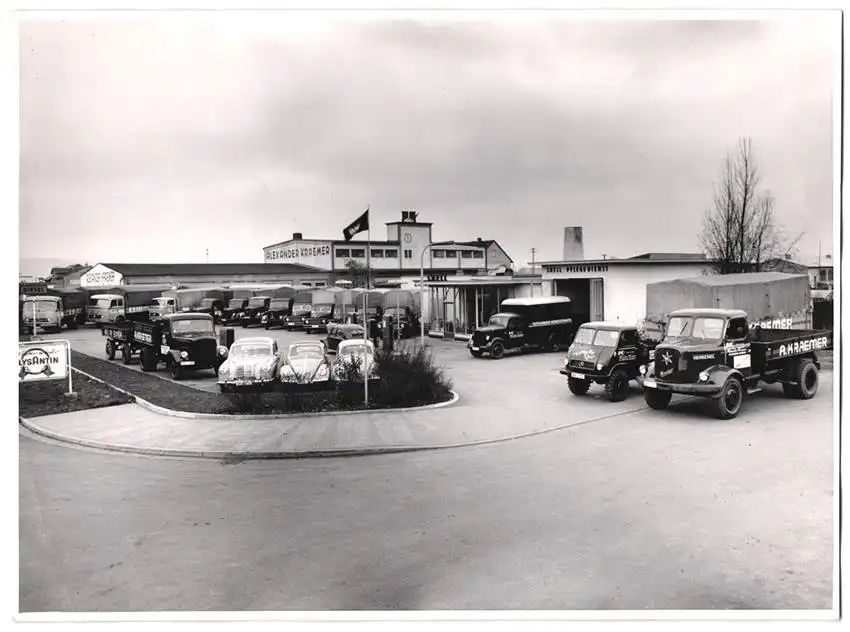 15 Fotografien M. Gardill, Bamberg, Ansicht Bamberg, Spedition A. Kraemer, Thorackerstr. 3a, LKW Fuhrpark & Prospekt 0