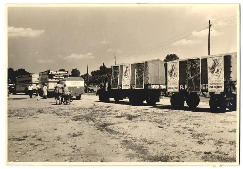 15 Fotografien M. Gardill, Bamberg, Ansicht Bamberg, Spedition A. Kraemer, Thorackerstr. 3a, LKW Fuhrpark & Prospekt 14