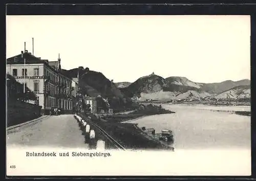 AK Rolandseck, Strasse am Rhein mit Siebengebirge