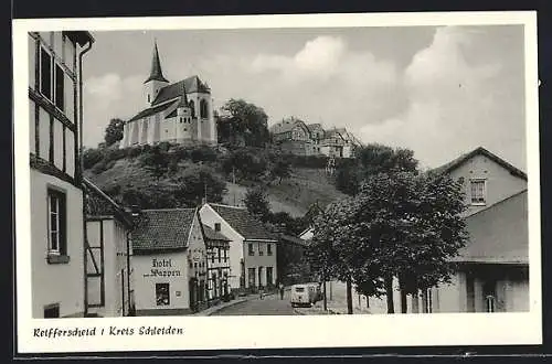 AK Reifferscheid / Eifel, Ortspartie mit Kirche und Hotel zum Wappen