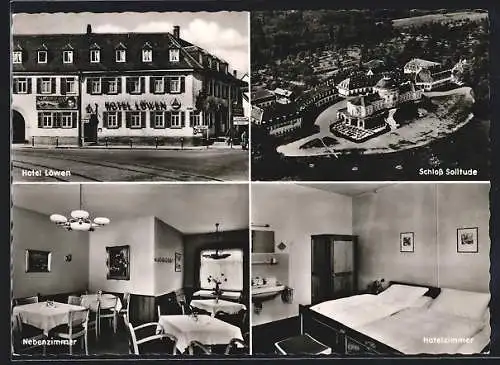 AK Stuttgart-Weilimdorf, Hotel Löwen, Schloss Solitude