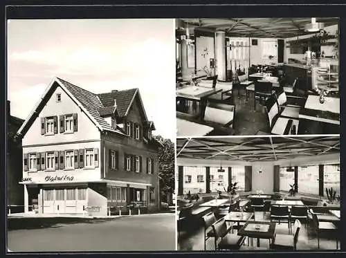 AK Welzheim, Café Ostertag, Aussen- und Innenansichten