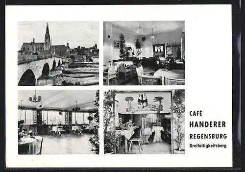 AK Regensburg, Cafe Handerer, verschiedene Ansichten