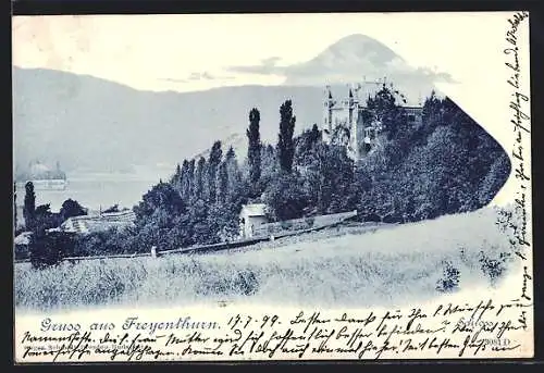 AK Klagenfurt, Freyenthurn, Blick auf das Schloss
