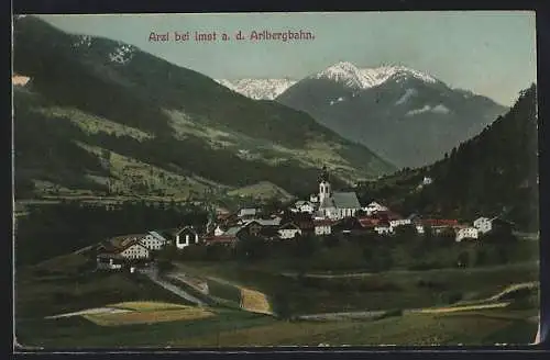 AK Arzl bei Imst a. d. Arlbergbahn, Ortsansicht mit Kirche