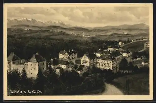 AK St. Pantaleon /O.-Oe., Wildshut im Salzachtal aus der Vogelschau