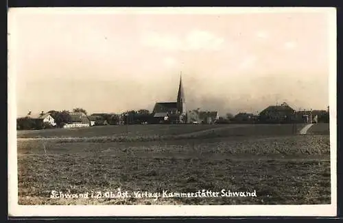 AK Schwand i. I., Ortsansicht mit Blick zur Kirche