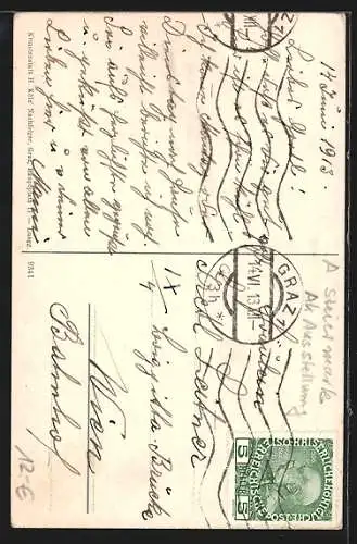 AK Graz, Leute vor der Ansichtskarten-Ausstellung